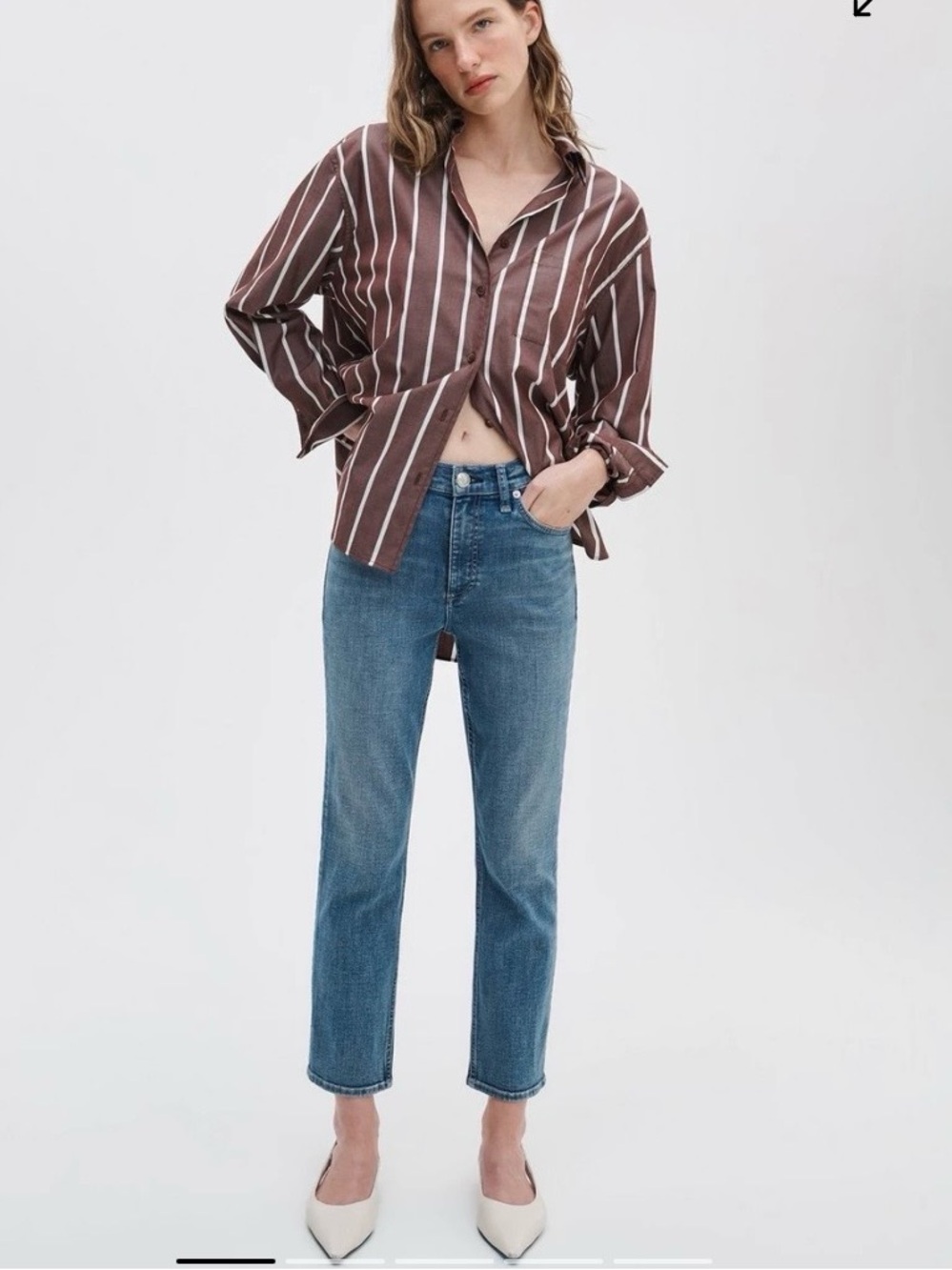 Rag & Bone Wren High-Rise Slim Straight Ankle Jeans in Huntley